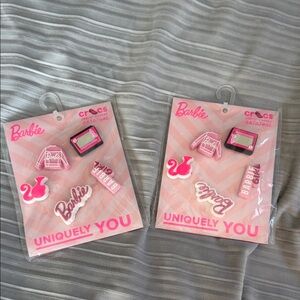 CROCS Barbie Pink and White Jibbitz Charm Set